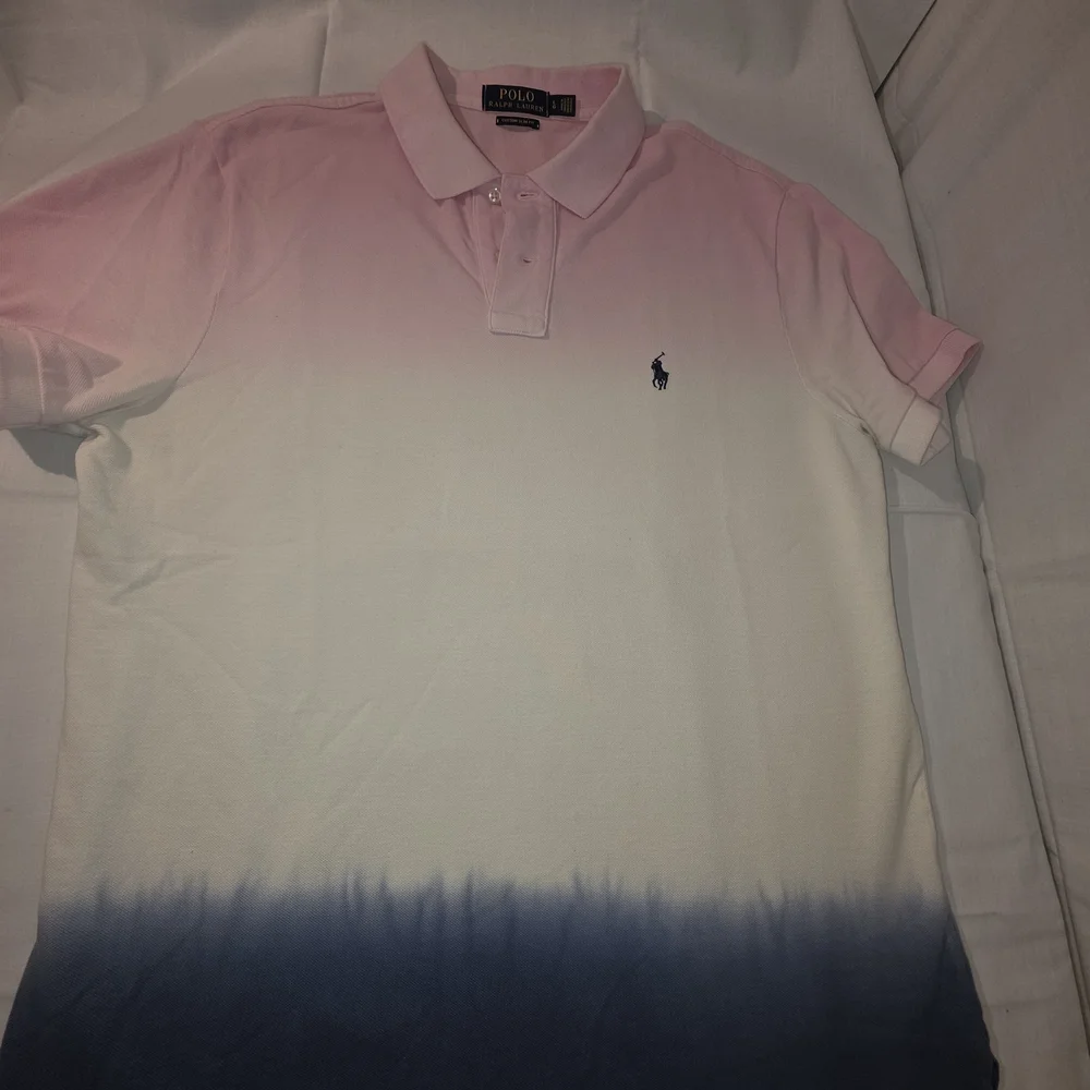 Ralph Lauren Polo in Pink, Blue, White Ombre Sz Large, Custom Slim Fit